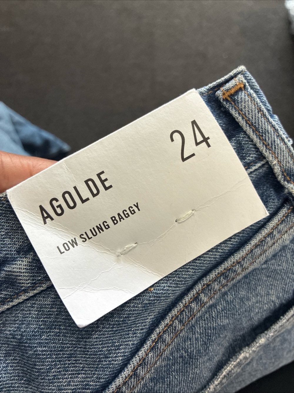 AGOLDE Low Slung Baggy Jeans Women’s Size 24 Blue Relaxed Fit Grunge Denim - Picture 9 of 11